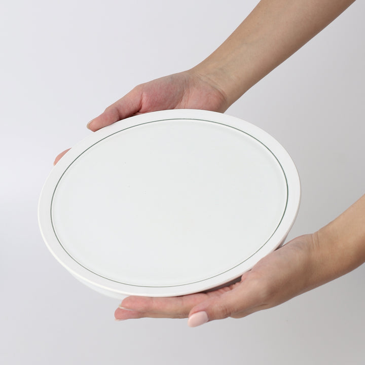 [Sol] Matte White Soonsoo Green Line Plate